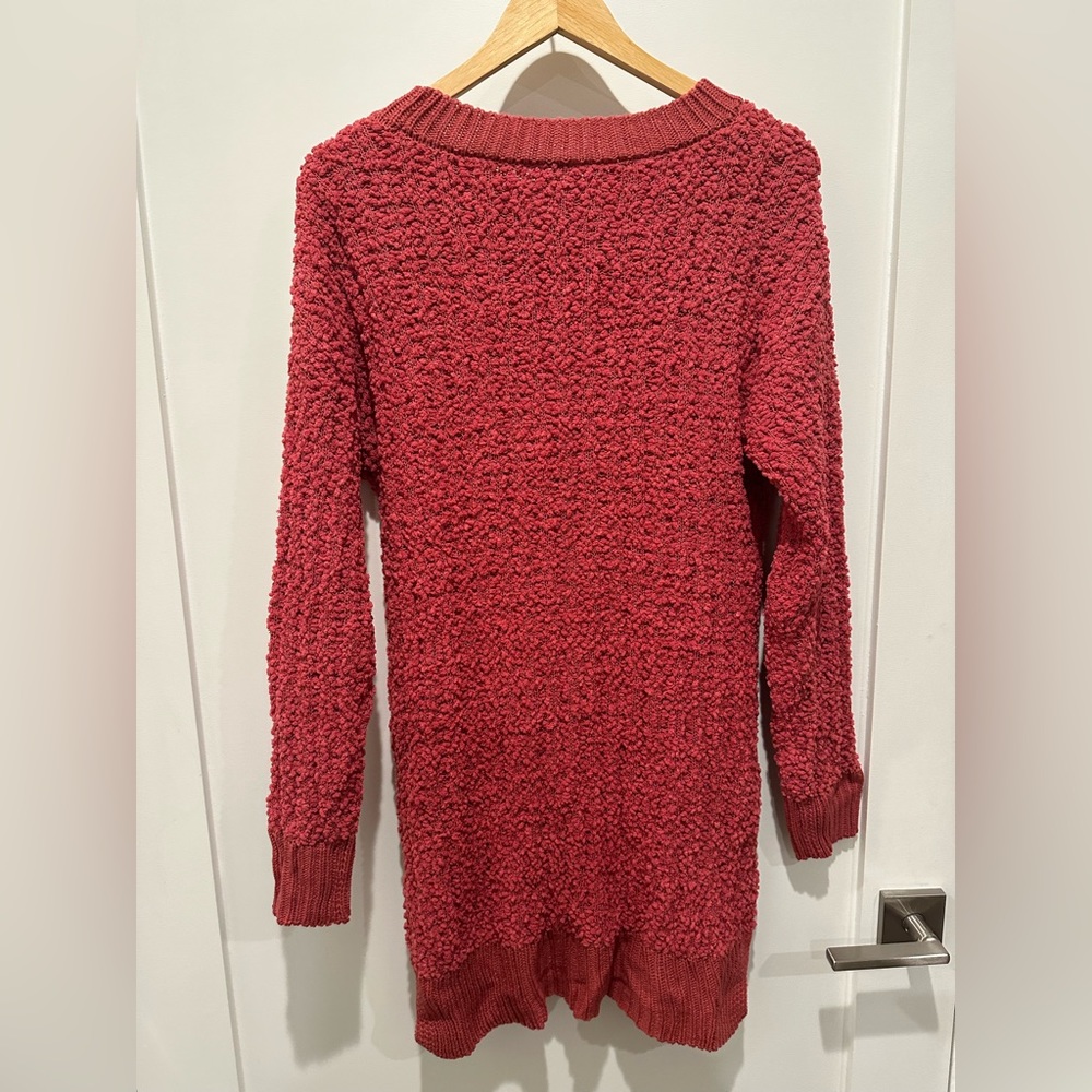 Zenana Premium Rose Popcorn Tunic Sweater Sleeve Size L